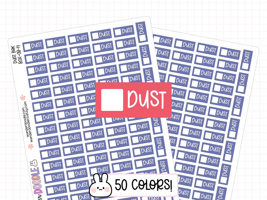 Dust Planner Stickers | Font AW | BOX-08 | Cleaning Checklist Stickers ...