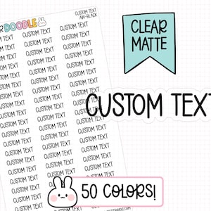 Benutzerdefinierter Text-Sticker | KLAR MATTE | benutzerdefinierte Planer Aufkleber