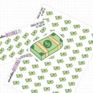Stack of Cash Planner Stickers | Icon Stickers | IC-020 | money stickers, payday planner stickers