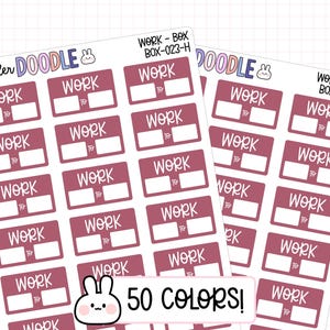 Work Planner Stickers | Font AW | BOX-023 | work schedule stickers