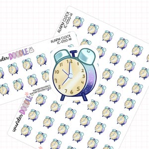 Alarm Clock Planner Stickers | IC-050 | clock stickers, wake up stickers