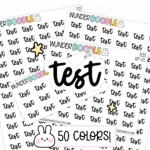 Test Planner Stickers | RF-01 | Font RF | school stickers