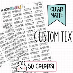 Custom Text Planner Stickers | CLEAR MATTE | custom planner stickers