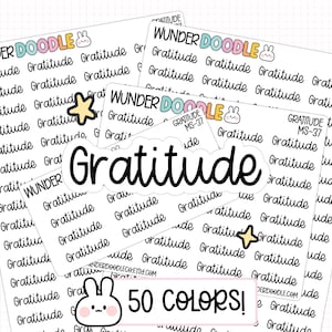 Dankbaarheidplannerstickers | MS-37 | Lettertype MS | functionele stickers