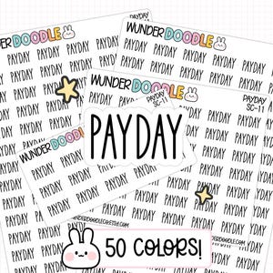 Payday Planner Stickers | Font SC | SC-11 | budgeting stickers