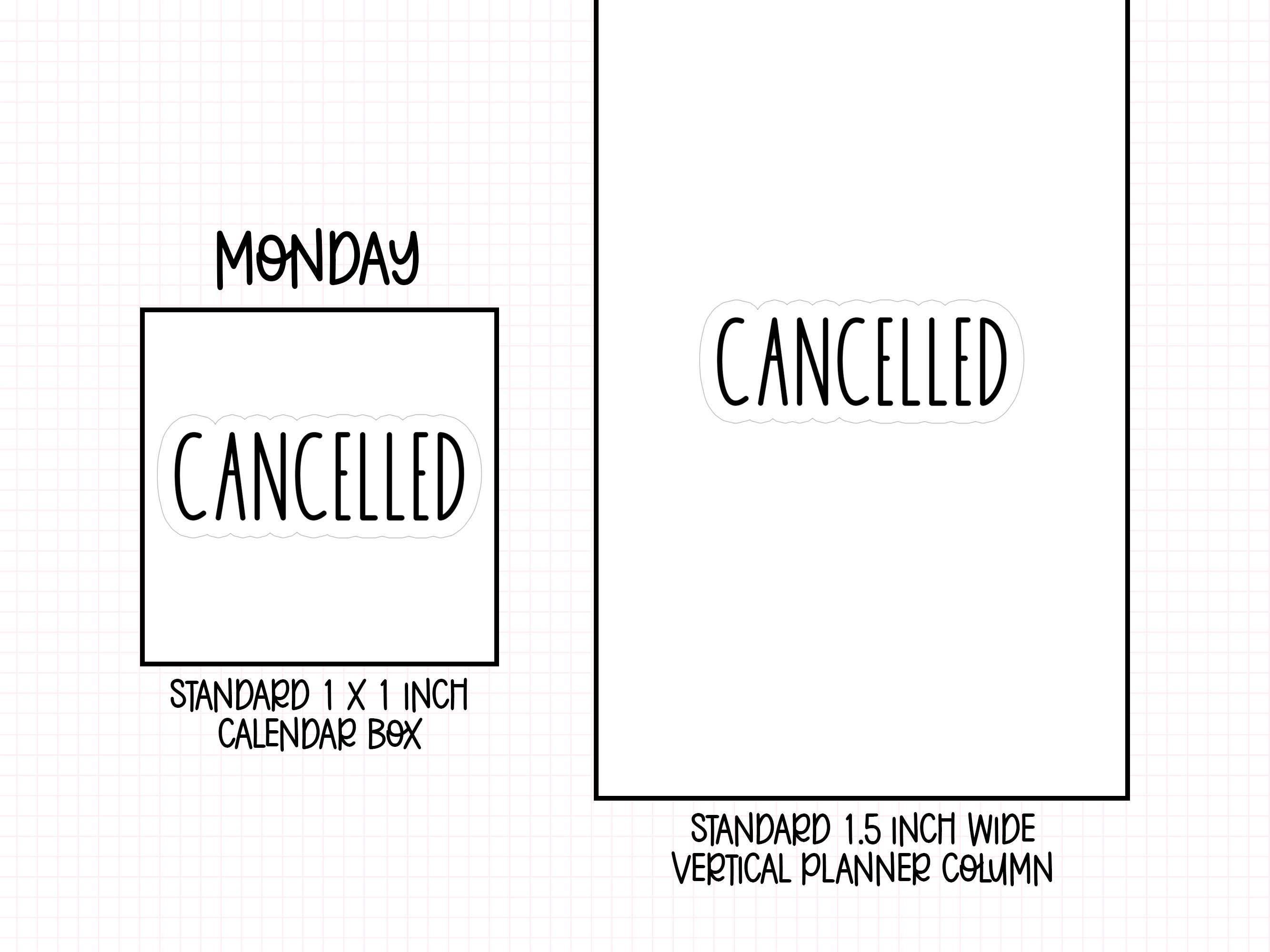 Xancalled Sticker Cancelled Planner Stickers | SC-10 | Functional Stickers - Etsy