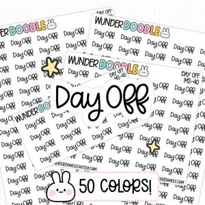 Day Off Planner Stickers | MS-40 | Font MS | functional stickers
