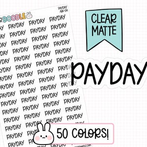 Payday Planner Stickers | CLEAR MATTE | money stickers