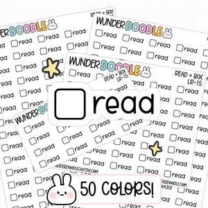 Pegatinas para planificador de lectura con caja / Fuente LR / LR-15 / pegatinas escolares
