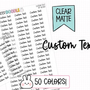 Custom Text Planner Stickers | CLEAR MATTE | custom planner stickers