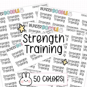 Strength Training Planner Stickers | NYP-17 | Font NYP | gym stickers, fitness stickers