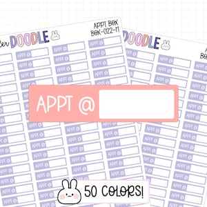 Appt Planner Stickers | Font AW | BOX-022 | appointment reminder stickers