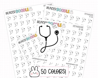 Stethoscope Planner Stickers | Medical Appointment Stickers