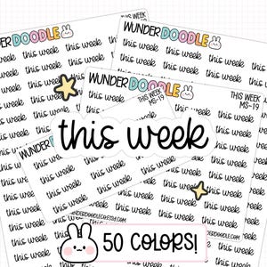 Pegatinas del planificador de esta semana / MS-19 / Fuente MS / pegatinas funcionales