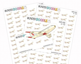 Airplane Planner Stickers | IC-123 | travel icon stickers