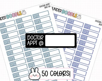 Doctor Appt Planner Stickers | BOX-04 | appointment reminder labels