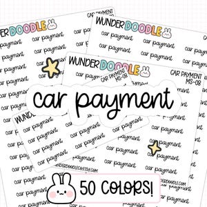 Stickers autobetalingsplanner | MS-08 | Lettertype MS | rekeningstickers