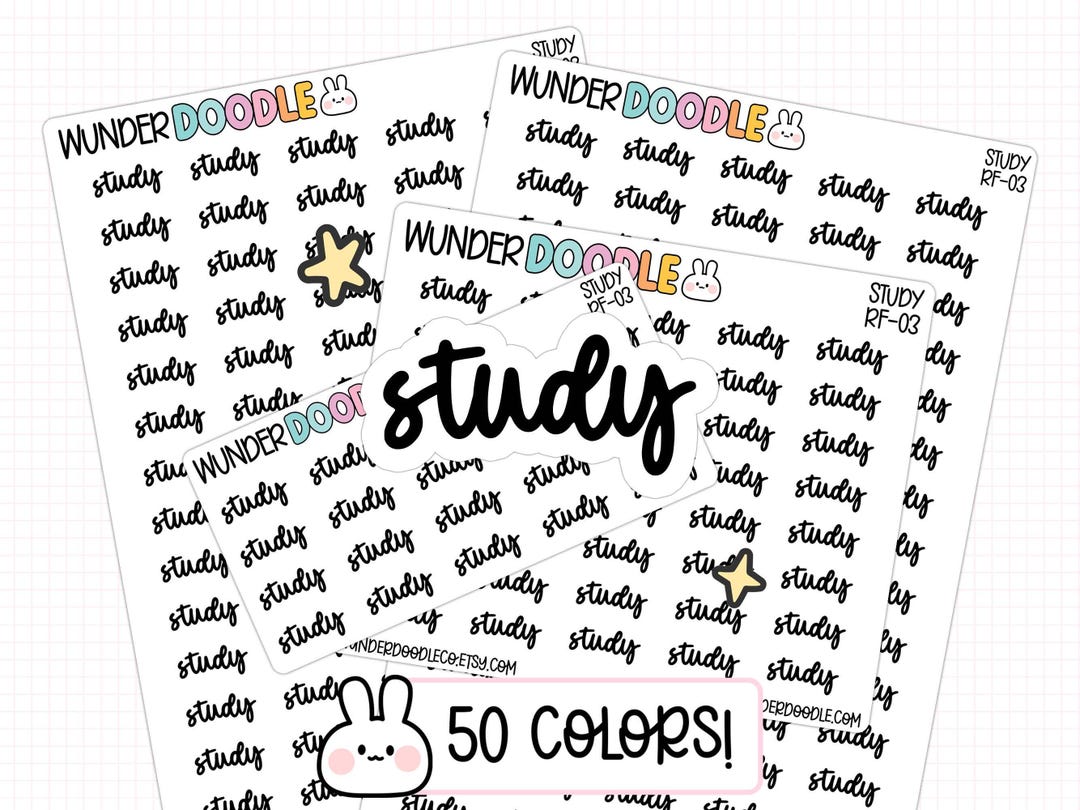 Study Tracker Sticker Study Planner Stickers | RF-03 | Font RF | School Stickers - Etsy