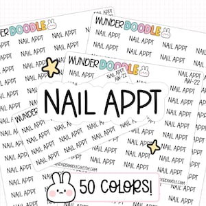 Nail Appt Planner Stickers | Font AW | AW-22 | nail appointment stickers