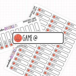 Basketball Game Planner Stickers | Font SC | BOX-020 | basketball stickers