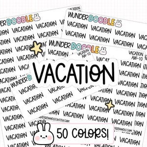 Vacation Planner Stickers | AW-10 | Font AW | calendar stickers