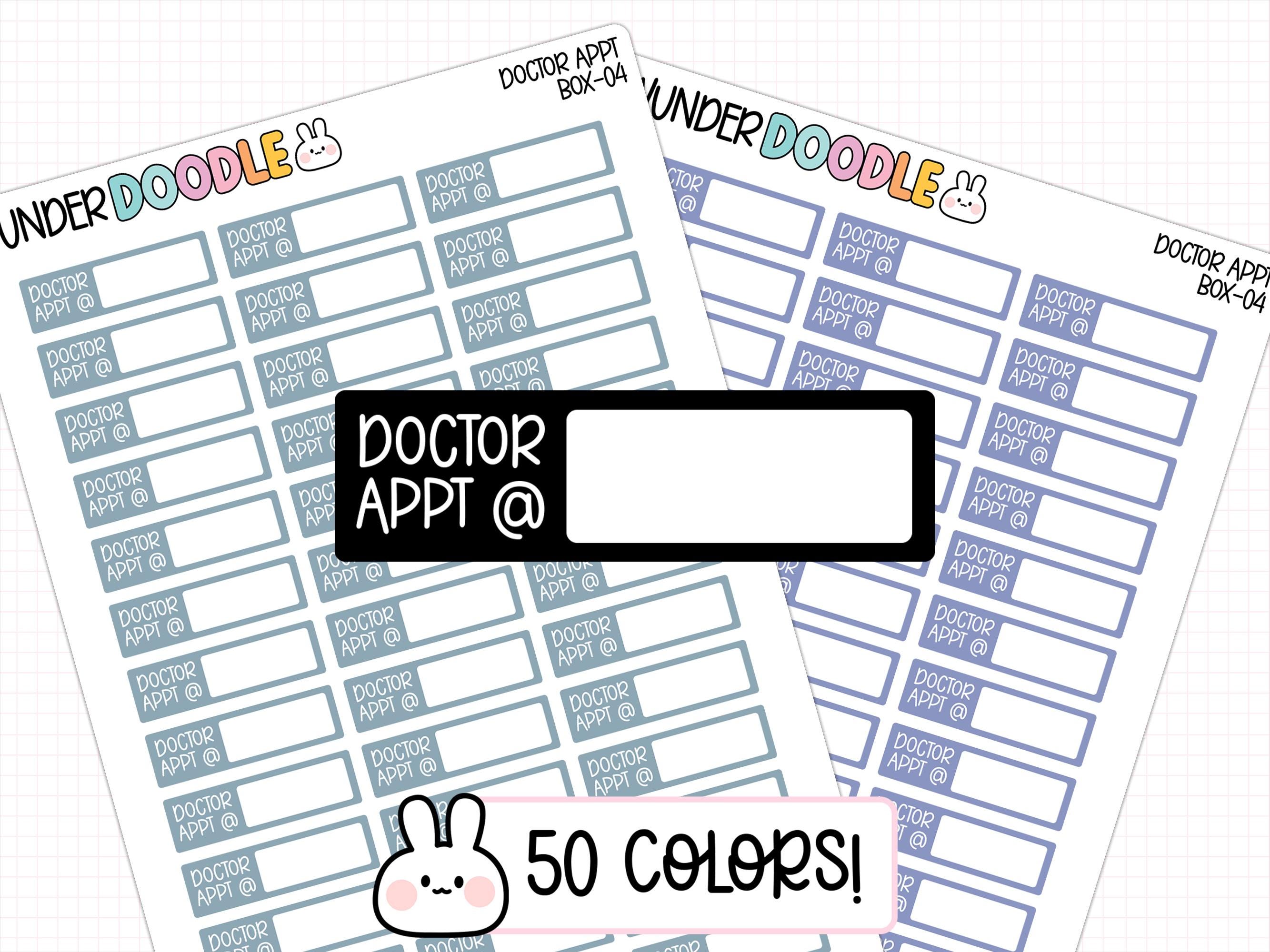 Doctor Appt Planner Stickers | Font AW | BOX-04 | Appointment Reminder ...