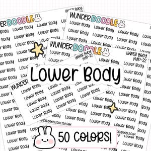 Lower Body Planner Stickers | NYP-22 | Font NYP | exercise stickers, fitness stickers