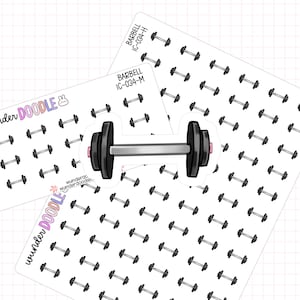 Barbell Planner Stickers | IC-034 | icon stickers, weights stickers, gym stickers