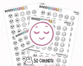 Emoji Planner Stickers | IC-69 | mood tracker stickers, emotion icons
