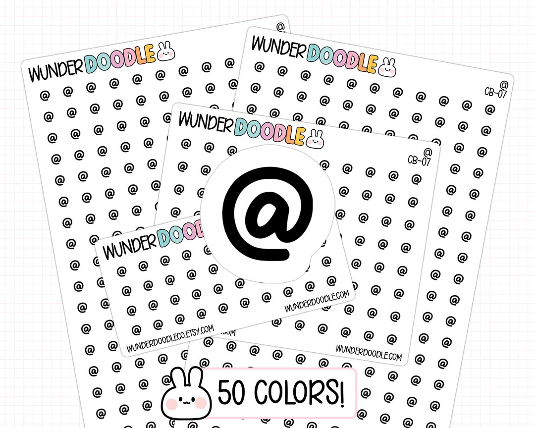 At Symbol @ Planner Stickers | CB-07 | Small Icon Sticker - Etsy