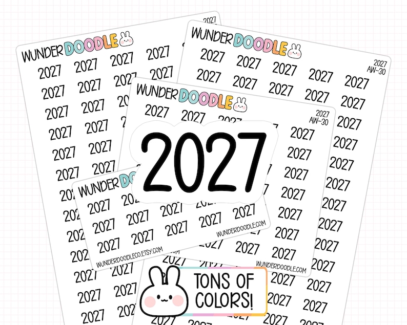 2027 Planner Stickers | AW-30 | Year Labels - Etsy
