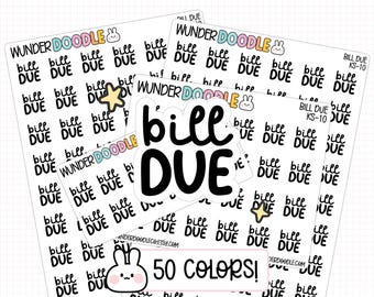 Bill Due Planner Stickers | KS-10 | budget stickers