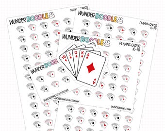 Playing Cards Planner Stickers | IC-078 | poker night stickers