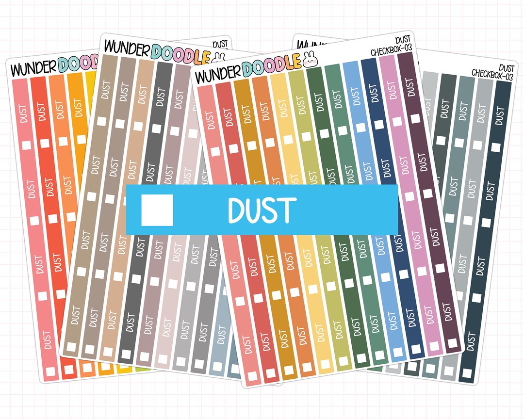 Dust Checkbox Planner Stickers | CHECKBOX-03 | Chore Reminder - Etsy