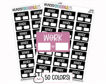 Pegatinas para planificador de trabajo / CAJA-23 / horario de trabajo