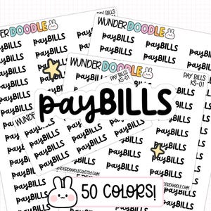 Zahlen Sie Rechnungen Planer Aufkleber | KS-01 | Schrift Duo KS | Geld Aufkleber