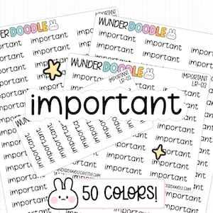 Important Planner Stickers | Font LR Reminder Stickers