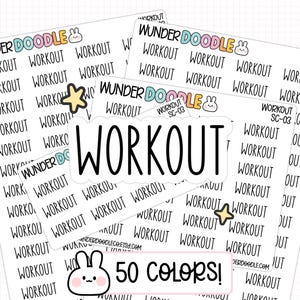 Workout Planner Stickers | Font SC | SC-03 | exercise stickers, gym stickers