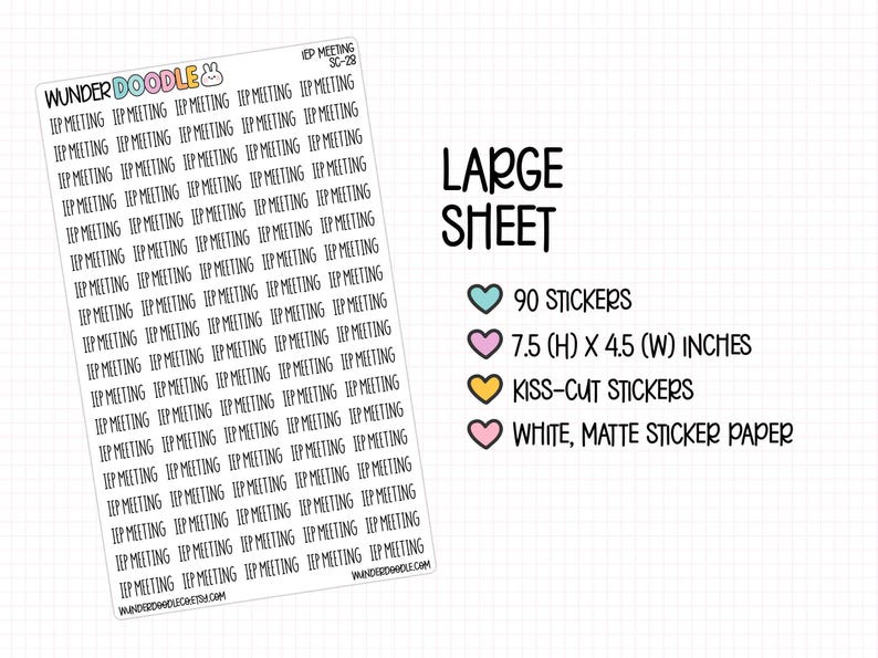 IEP Meeting Planner Stickers | SC-28 | Font MS | functional stickers image 2