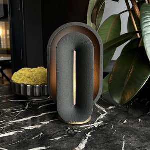 Black Table Lamp with Dimmable Light, Mid Century Bedside Lamp, Modern Lamp for Home and Office, Mood Lighting, Accent Lighting