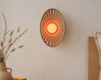 Battery Operated Wall Light, Adhesive Cordless Wall Sconce with Remote, Rechargeable Dimmable Mid Century Wall Lamp, Renter Friendly Sconce