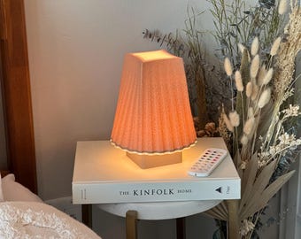 Wireless Table Lamp – Cordless Mid-Century Modern Table Light for Bedside, Shelf or Coffee Table. Accent Mood Shelf Light for Cozy Nook.