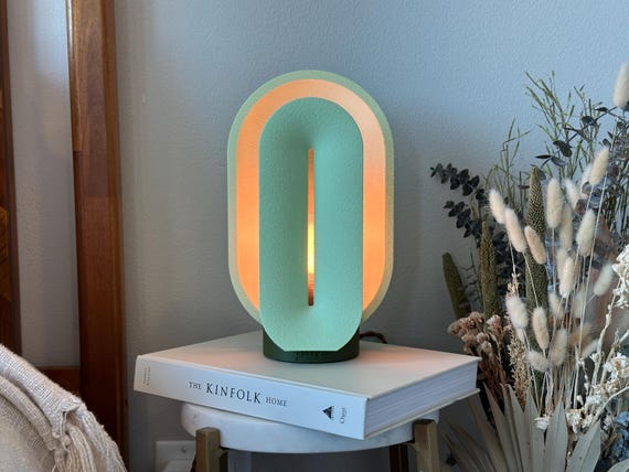 Matcha Green Mid-Century Modern Table Lamp: Dimmable Bedside Mood Lighting