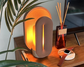 Mid Century Modern Table Lamp: Dimmable LED accent desk light, nightstand small accent bedside lamp