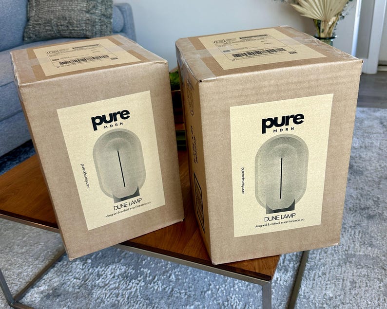 Pure MDRN Dune Lamp Packaging.