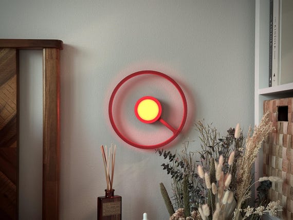 Battery Operated Wall Sconce Light – Mid Century Modern Wireless Lamp, Dimmable Rechargeable Bedroom Lighting, Renter Friendly Accent Decor