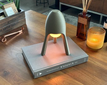 Wireless Table Lamp: Mid Century Modern Accent Light with Remote Control and 15 light color options. Coffee Table Lamp is Renter Friendly.