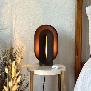 Mid Century Modern Bedside Lamp with a dimmable light and smart LED APP control.