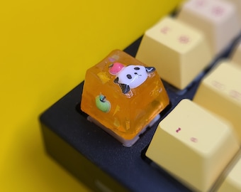 Apple Panda 2 Keycap, Mechanical Keyboard, ESC Keycap, Handmade Resin Keycap, Profile: OEM, Cherry mx, XDA