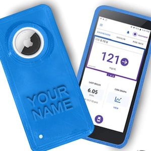 Custodia Omnipod 5 con supporto AirTag - Custodia PDM flessibile - Colori e testo personalizzabili
